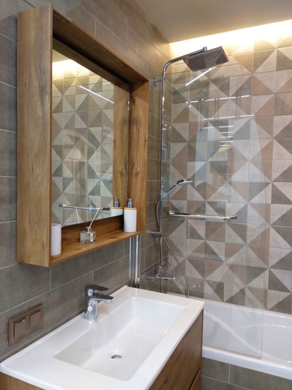Bathroom with Custom Tile Work